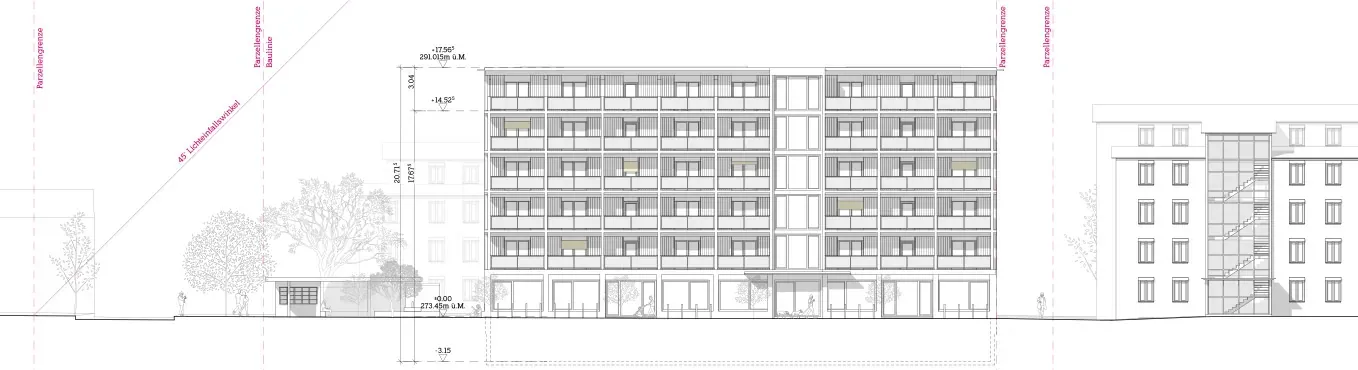Sozialer Wohnungsbau Burgfeldstrasse Basel